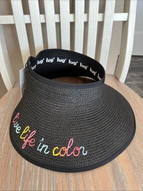 Lug Embroidered 'Live Life in Color' Sun Visor